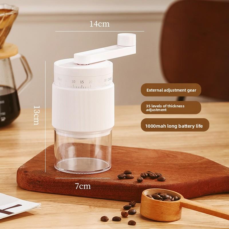Protable Manual Coffee Grinder - 95 Ceramic Burr Adjustable Coarse to Fine 30g Beans & 80ml Powder Detachable Handle