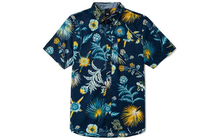 Vans CALIFAS Shirts Men s Dark Blue Lapel Moderate Other VN0A545QZ53 XS