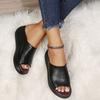 Slippers women's summer 2 new models go out to wear slope heel fish mouth one-word drag muffin thick bottom retro sandals