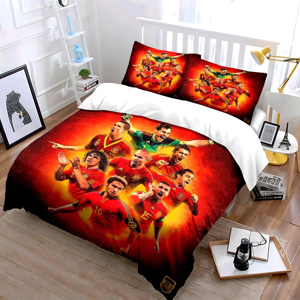 Biancheria da letto Set biancheria da letto Squadra di calcio spagnola (1 copripiumino, 2 federe, piumino non incluso)