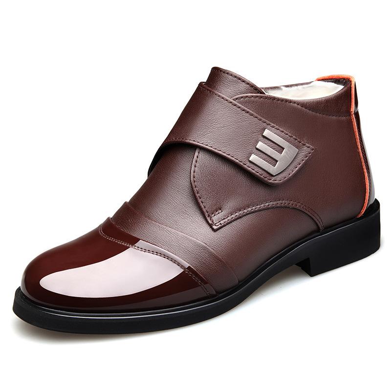 

Мужская обувь зимняя обувь хлопковая обувь мужские высокие бархатные теплые блестящая кожа мужская зимняя кожаная обувь натуральная кожа зимняя деловая повседневная обувь 44 коричневый