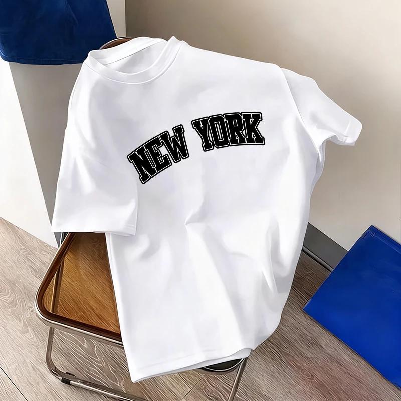 Mens Tshirt City Vibe Fashion Print Streetwear Top 2026 Spring Summer Daily Casual Sports Crew Neck Pure Cotton Tees Oversize