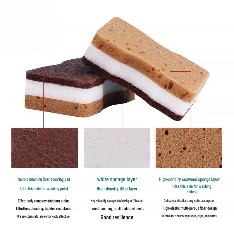 Extra Large & Thick High-Density Double-Sided Dishcloth Sponge Scrubber for Kitchen Cleaning