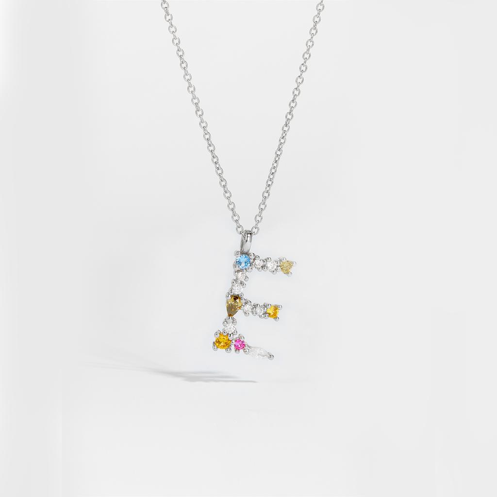 925 Sterling Silver Gold Letter M Pendant Initial F Alphabet Necklace Monogram Opals 2020 Women Accessories Jewelry