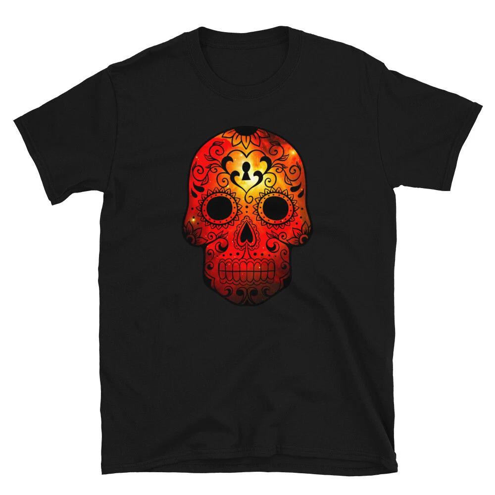 Skull Trippy Hippie Red Fire T-Shirt 3XL