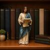 Religiöse Harzfiguren Jesus liest Buch Figur, Kleine Statue für Bücherregal Kaminsims Gebet Innen Kaminsims Tischdeko Nischen-Dekoration,