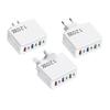 120W Multi-Port Fast Charger: 3 USB + 3 PD, US/EU/UK Compatible
