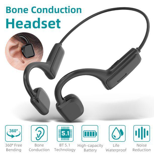 Bone Conduction Headphones Bluetooth Wireless Sports Earphone Waterproof Headset Stereo Hands-free with HD Microphone