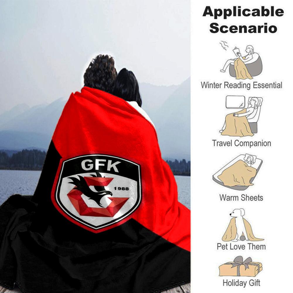 Gaziantep FK Print Flannel Blanket High Quality Warm Comfortable Cover for All Seasons Perfect for Gifts Home Decor