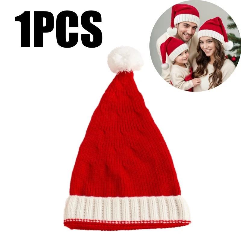 Holiday Photoshoot Prop Christmas Knitted Hat for Adults Kids Winter Festive Party Decoration Costume Accessory