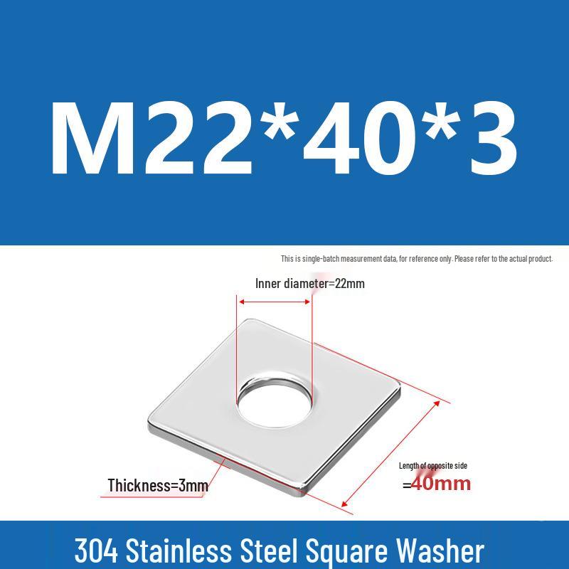 304 Stainless Steel Thickened Square Washer for Curtain Wall (M4-M16)