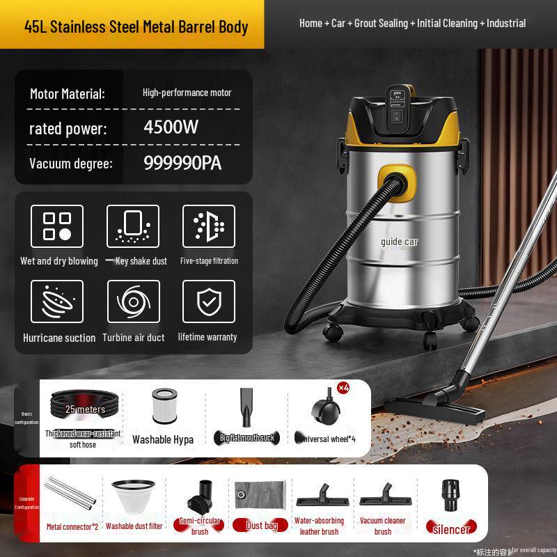 Aspirateur Domestique Puissant Sec et Humide pour Voiture et Usage Industriel