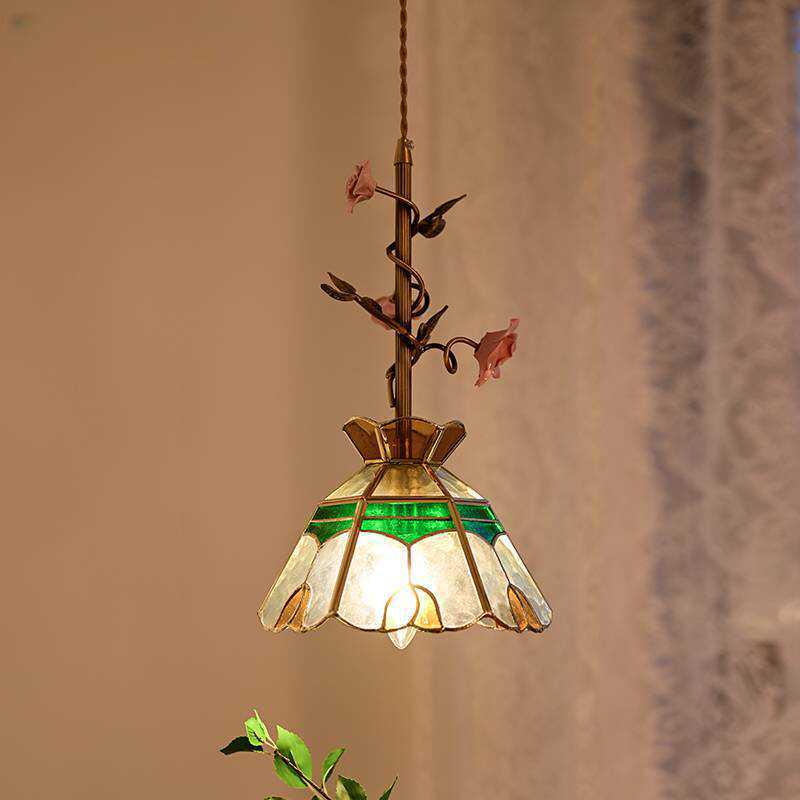 Retro Art French Rose Copper Pendant Light for Bedside or Restaurant