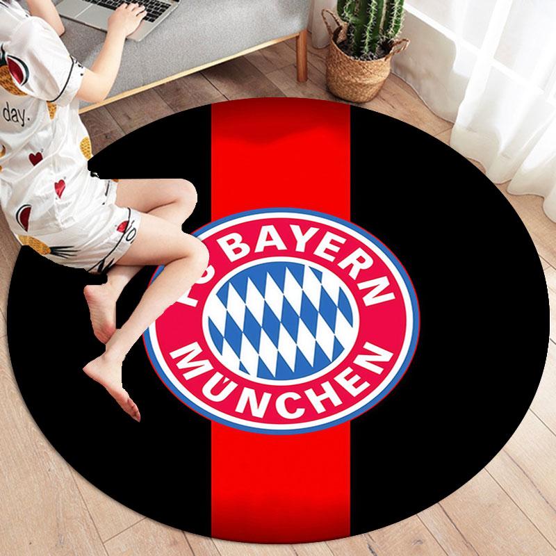 FC Bayern Munchen Round Area Rug,Carpet Rug for Living Room Bedroom Sofa Playroom Decor,Non-slip Floor Mat
