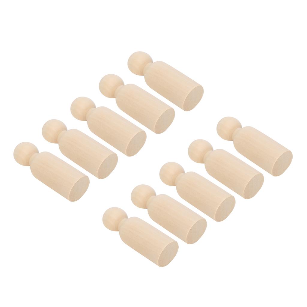 10pcs 75mm Male DIY Painting Dolls Wooden Children Painting Figure Toy Craft