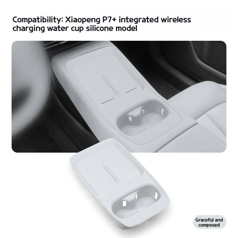 Suitable for 24 Xiaopeng P7 + wireless charging silicone pads car interiors non-slip and dust-proof pads car charging pads