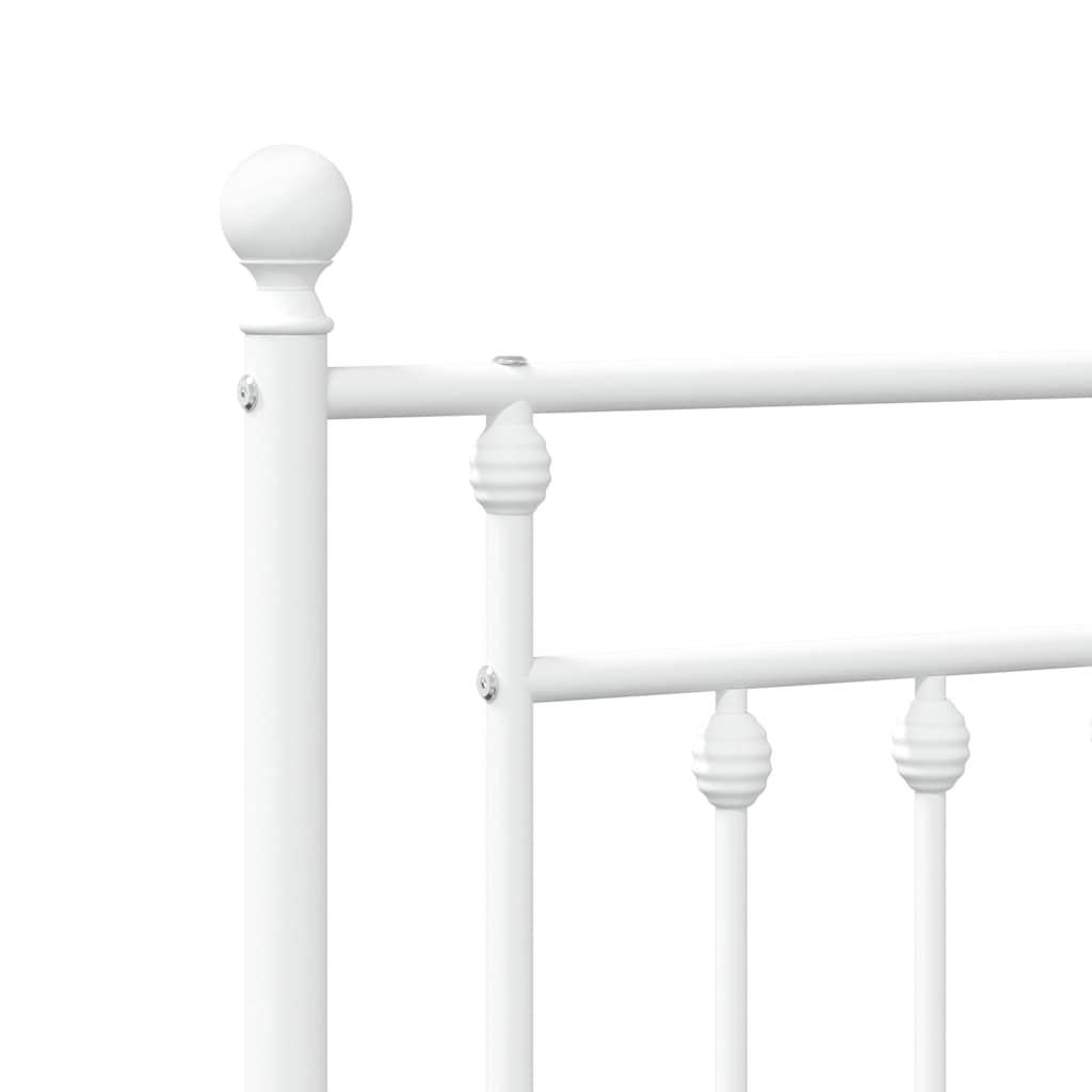 Metal Bed Frame with Headboard and Footboard White 100 x 200 cm