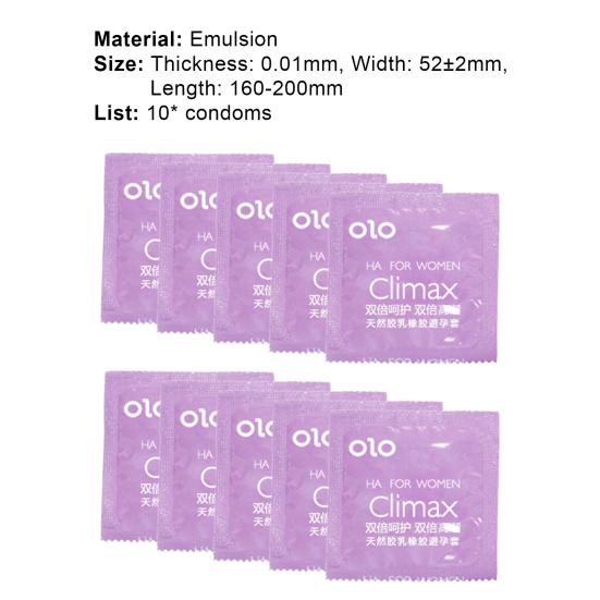 Yousheng 10Pcs Sex Condom Ultra Thin Lubricated Emulsion Hyaluronic Acid Condom for Dating