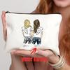Borsa Trucco Personalizzata Regalo Amicizia Nome Personalizzato Regalo per Amici Damigella BFF Bestie Astuccio Portapenne Portamonete Donna Custodia Cosmetica