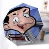 Ombrello da Viaggio a Tema Mr. Bean - 8 Stecche, Apertura e Chiusura Automatica, Design Pieghevole Portatile, Ombrello Compatto ed Elegante Adatto per Esterni