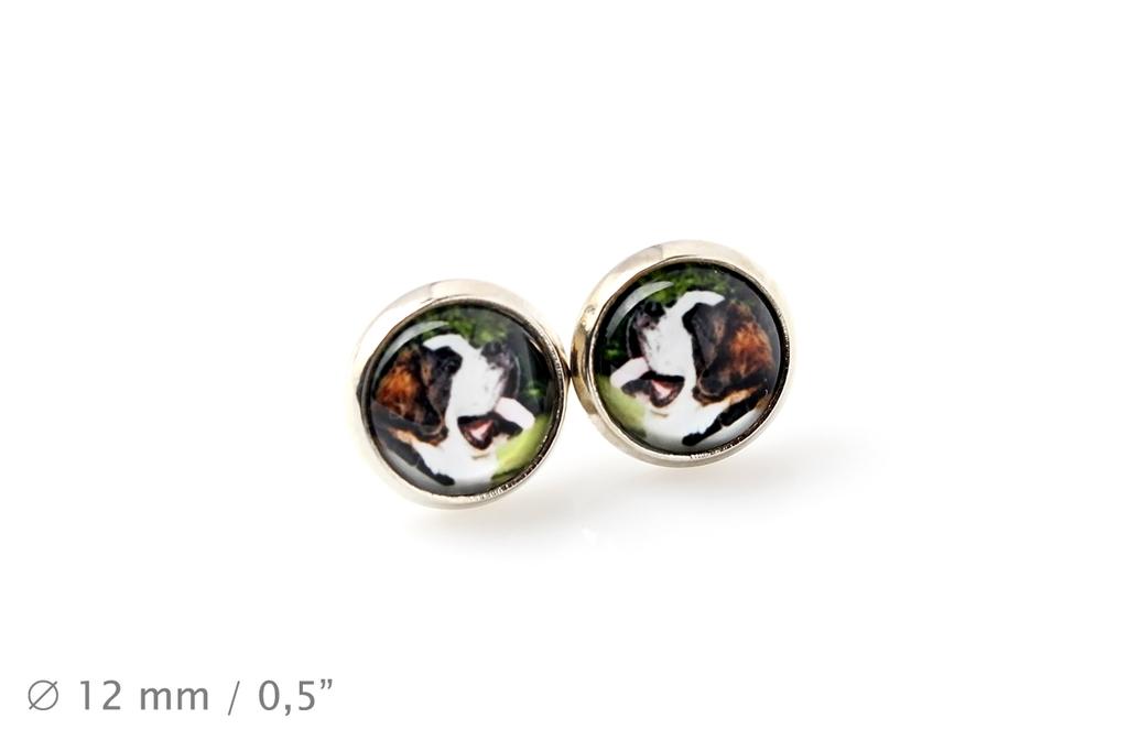 Aziz. Bernard, Saint Bernard, Alp Mastifi, Bernhardiner - küpeler sizin fotoğrafınız el yapımı, kendi fotoğrafınız, Art.-Dog markasından takılar