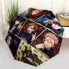 1 PC Automatic Folding Umbrella - Jujutsu Kaisen Pattern Portable Foldable Design With 8 Ribs Christmas Birthday Gifts