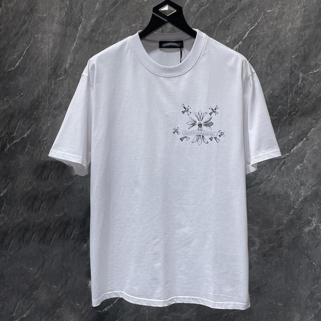 8931 CHROME HEARTS 2026 Summer New High Quality Cotton Round Neck Loose Large Size Men's and Women's T-shirt Couple T-shirt