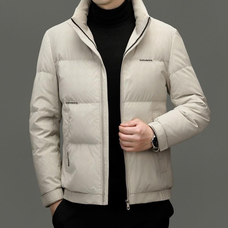 Mens Winter Duck Down Jacket Stand Collar Warm Thick Puffer Coat Urban Style Cold Weather