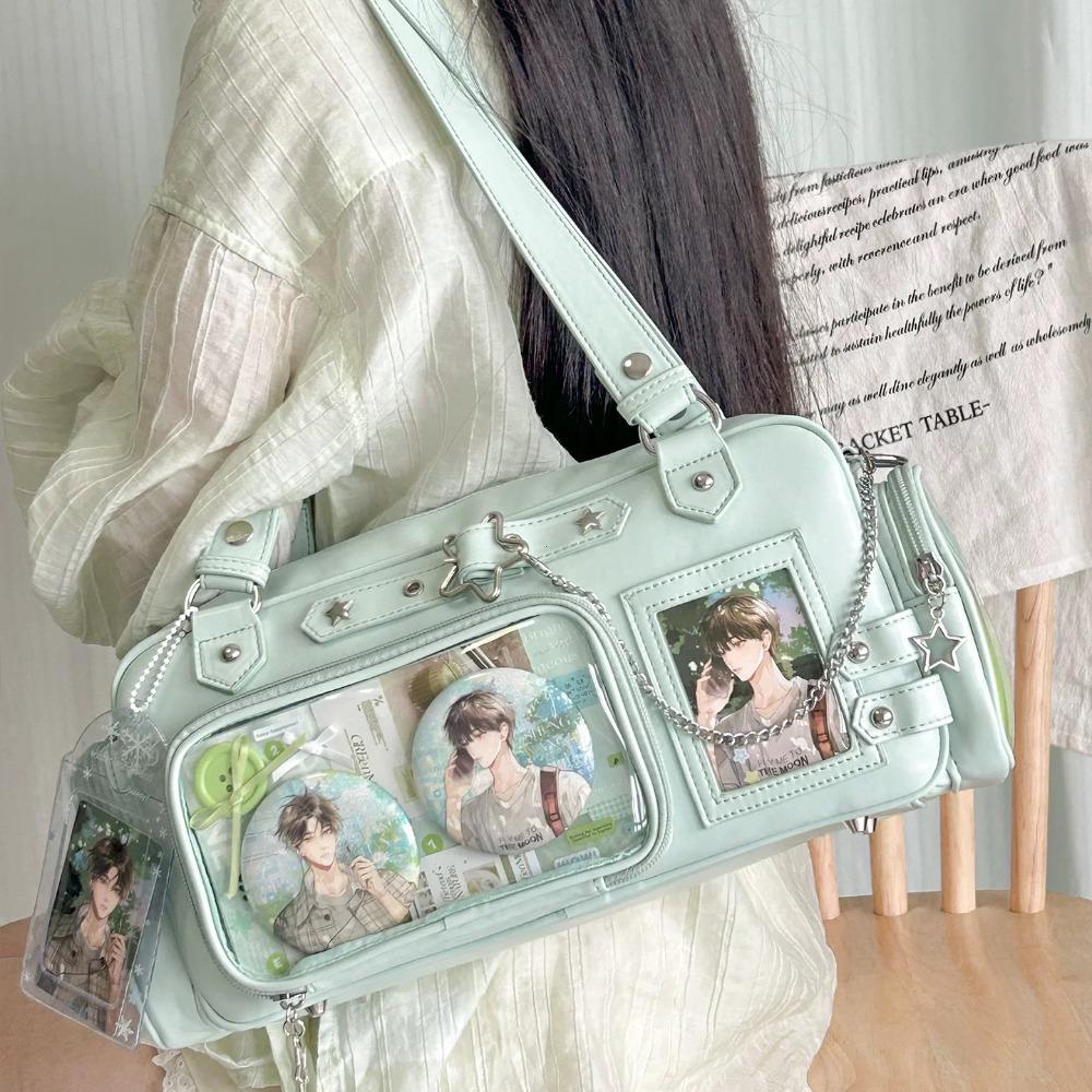 Sternenkette Y2k Harajuku Schulter Itabag Blaues Mädchen Schmerz Taschen Transparente Japanische Umhängetasche Konzert Koreanische Handtasche