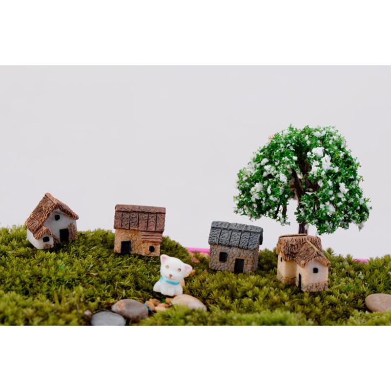 iplusmile 16 Pieces Miniature Miniature Micro Miniature Landscape Miniature Village DIY Figurine Micro Landscape Ornaments Houses, Gardens, Decor,