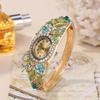 Rhinestone Bracelet Ladies Wristwatch Rich In Flowers Bracelet Watch  Daily Accessory