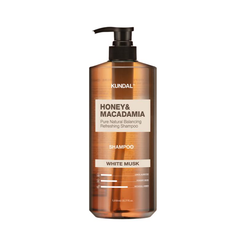 KUNDAL Honey & Macadamia Nature Shampoo | pH Balanced Scalp Care & Deep Moisturizing | 1,058ml (35.77 fl.oz.) White Musk