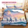 1PC Horse Bedding Quilt Set Quilt Cover Pillowcase Home Decoration Birthday Gift (1 * duvet cover + 15 * pillowcase, without core)