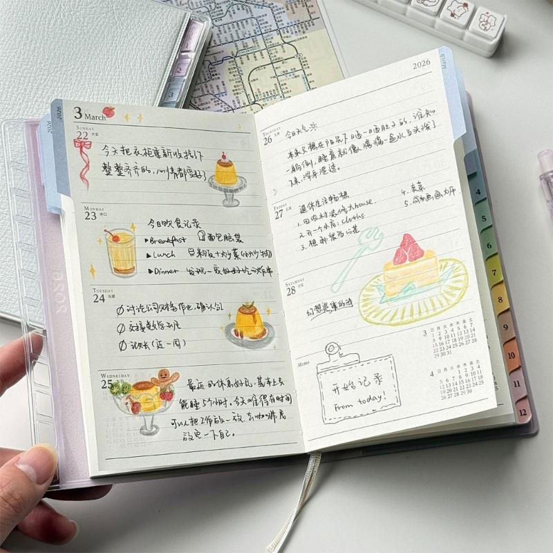 2026 Weekly Planner 220 Sheets Dated Leather Academic Planner with Ribbon Bookmarks For Men Women Student Daily Planning