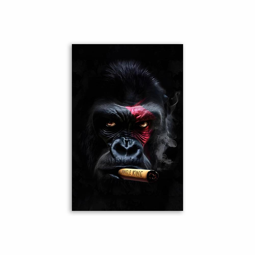 Modern Animal Gorilla Poster Gorilla Gangster Smokes A Cigar Wall Art Canvas Painting Fashion Pictures Prints Home Room Decor