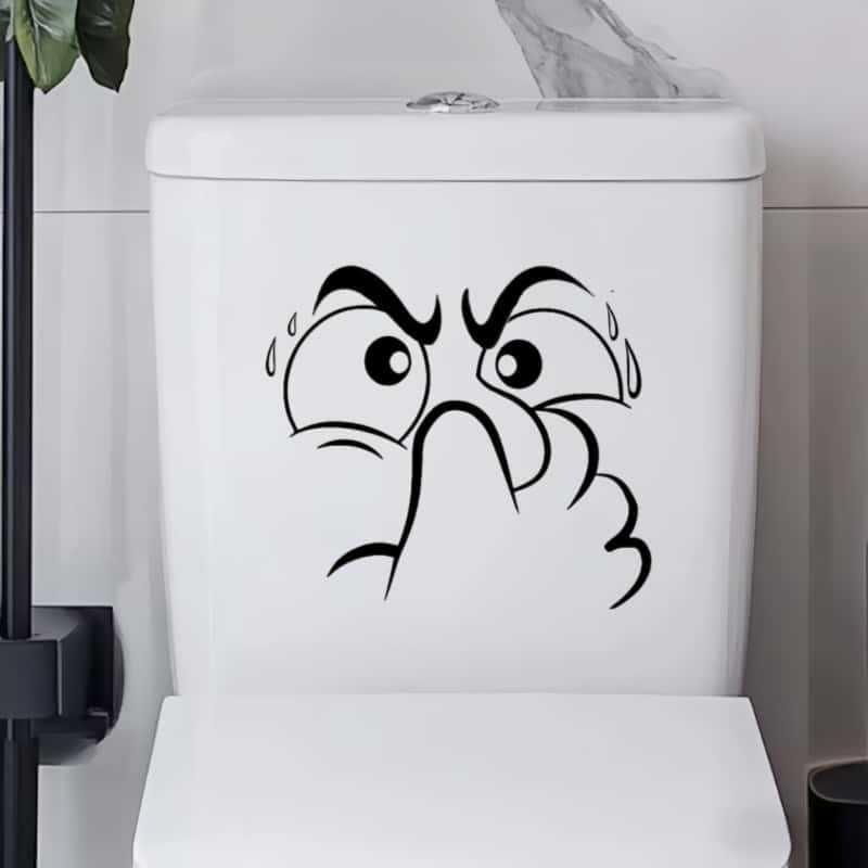 1Pc Abstract Face Sticker With Nose Covering - Self-Adhesive Plastic Decorative Sticker, Home Decor, Holiday Decoration
