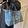 Trendy New Style Fashionable Casual Style Star Denim Underarm Tote Bag Versatile Commuter Light Shoulder Bag