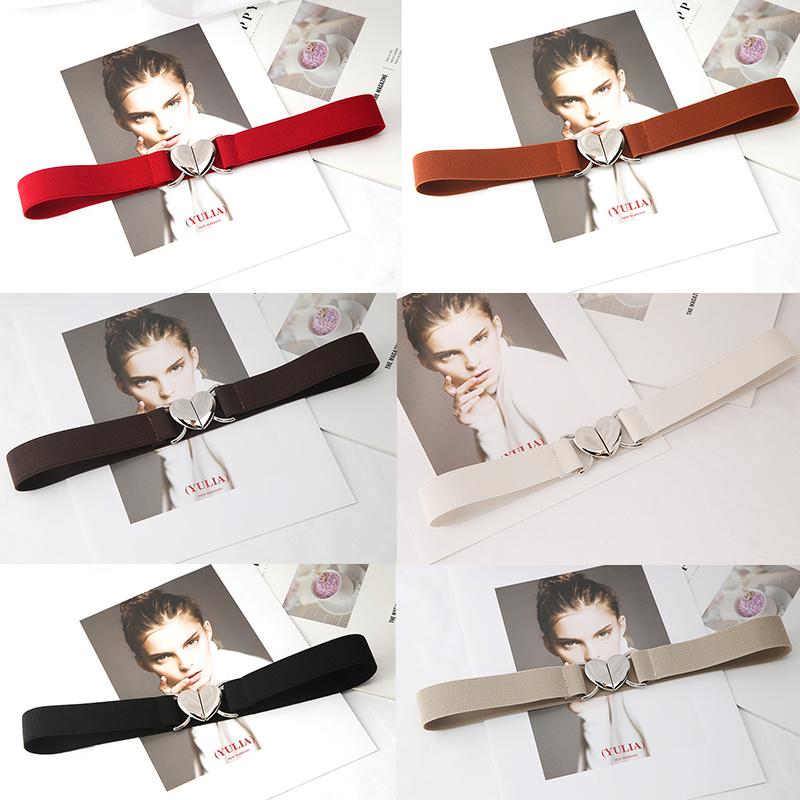 Elastische Gürtel Liebesherz Metallschnalle Taille Kleid Pullover Dekorative Taillenband