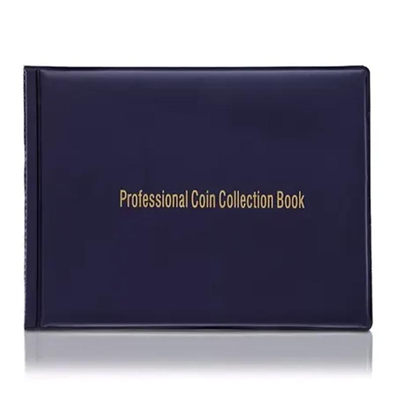 240 Pockets Coin Album Pu Leather Coin Collection Album With Clear Protective Pockets And Large Capacity