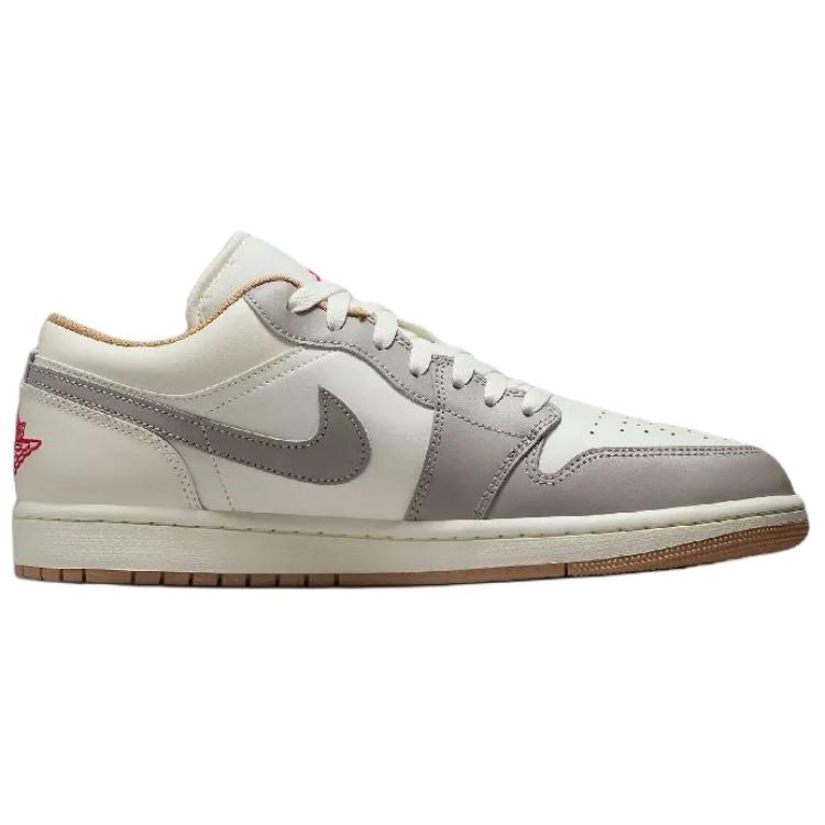 New Jordan Air Jordan 1 Anti Slip Wear Resistant Low Top Vintage Basketball Shoes Men's Beige Gray 553558-169