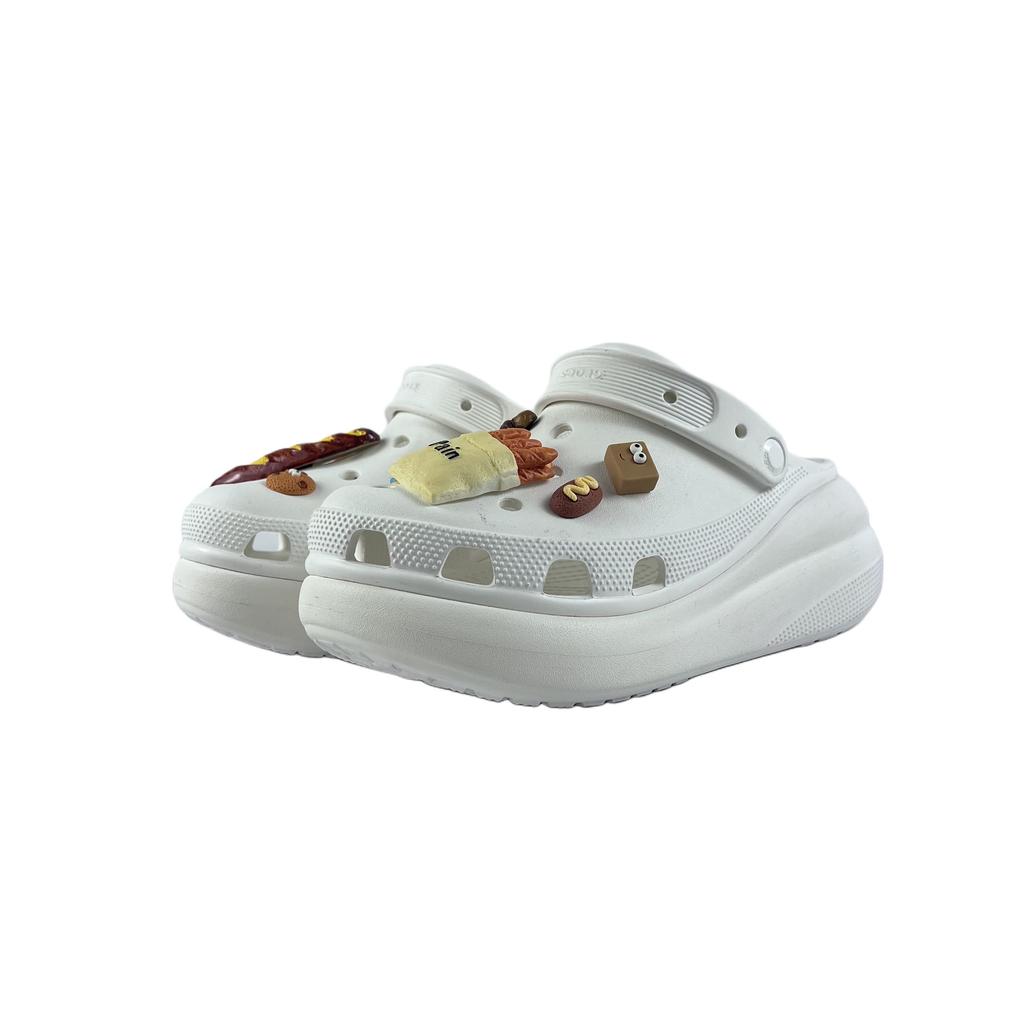 Crocs Crush Clog EVA French Fries Fun Fashion and Versatile Comfortable Casual Classic Hole Shoes Unisex White