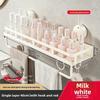 Wall Mount Suction Cup Towel Rack With Hooks For Bathroom Shower And Vanity Use