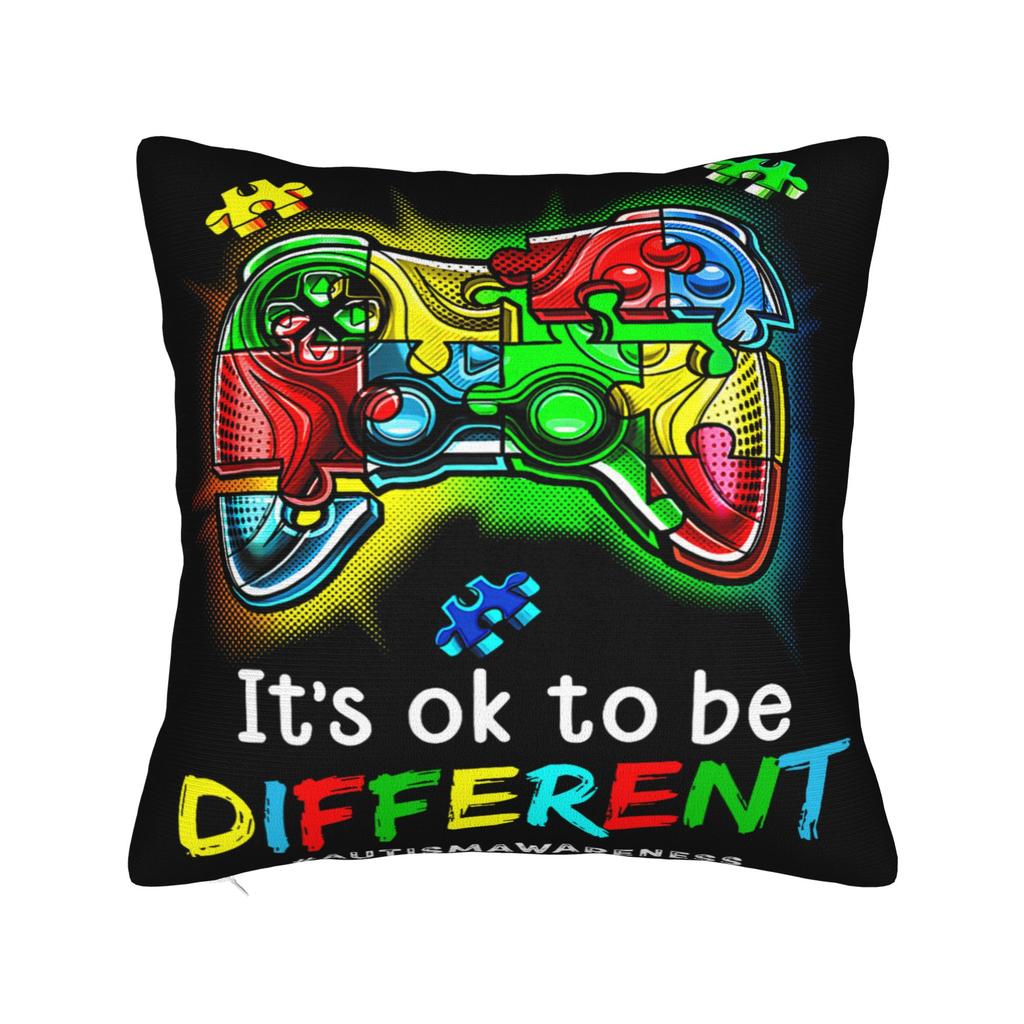 Decorative Pillowcases Dabbing Puzzle Autism Awareness Merchandise Chair Pillow Case Cover Square MultiSize
