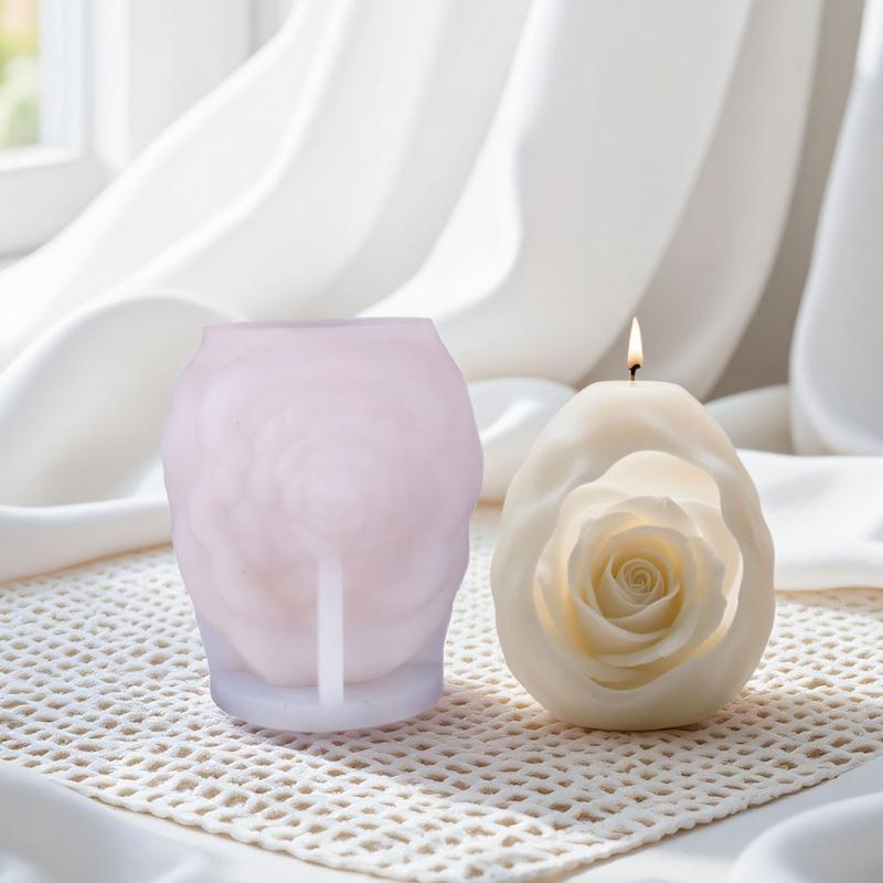 Rose Flower Silicone Molds for Epoxy Resin Making Candle Soap Heat Resistant Easy Demolding Flower Shape Silicone Mould
