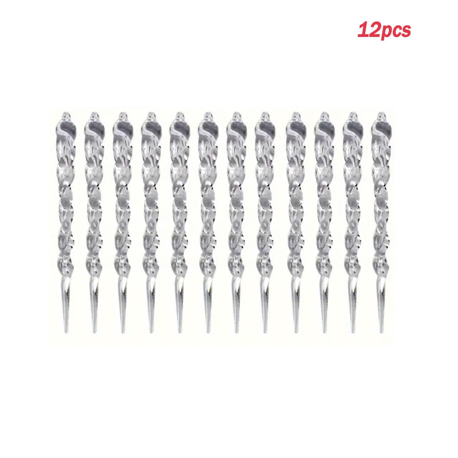 

12pcs/24pcs Creative Transparent Icicle Pendant Christmas Tree Decoration New Year Decorations 12pcs