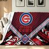 Chicago Cubs Print Flannel Blanket High Quality Warm Comfortable Cover for All Seasons Perfect for Gifts Home Decor