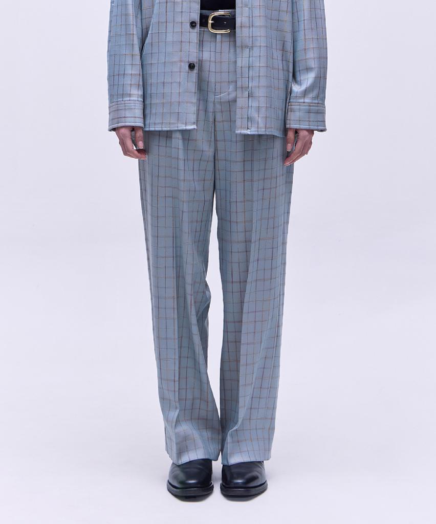 KEEP IT IN A SET Wide Fit Wool Slacks (Blue)