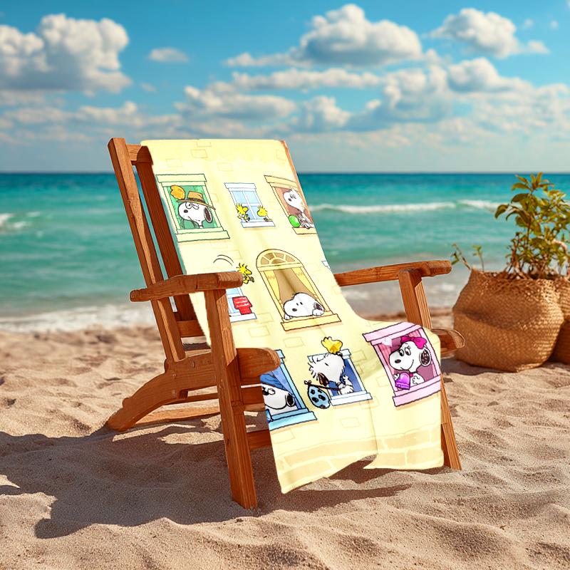 Snoopy beach towel Outdoor camping Beach towel for vacation swim Outdoor pool Absorbent bath towel