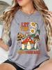 Mushroom Let The Good Thing Prints TShirts Women Casual ONeck Short Sleeve Tops Soft Loose T Shirt Summer Basic Womans Clothes