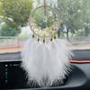 Car Pendant Feather Crystal Stone Dreamcatcher Car Hanging Decoration Rearview Mirror Hanging Decoration Ladies Car Decorations Finished Products